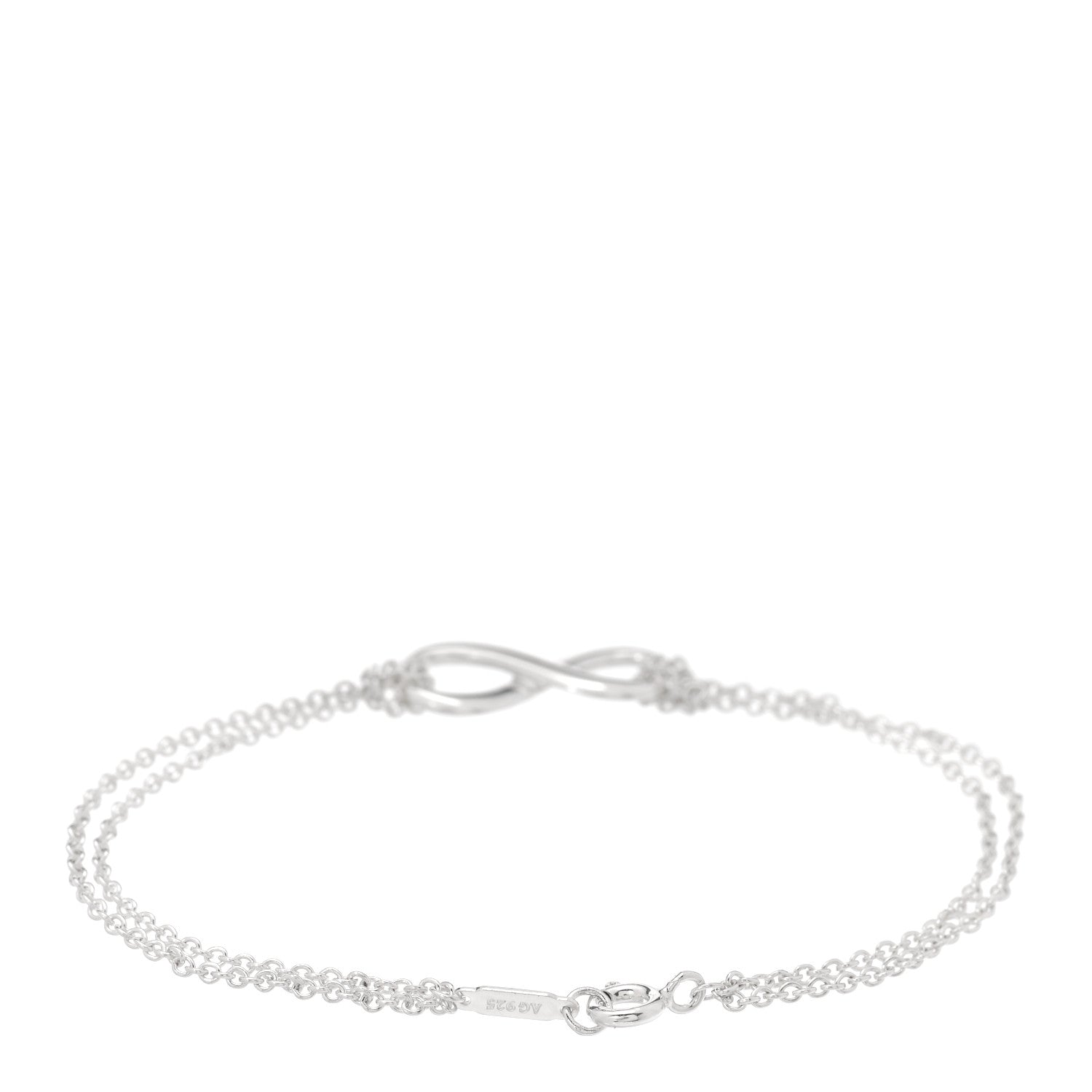 Tiffany Sterling Silver Infinity Double Chain Bracelet 2 of 5