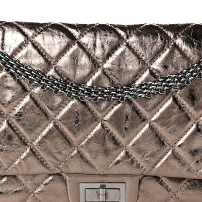 Chanel Metallic Aged Calfskin Quilted 2.55 Reissue 228 Flap Dark Silver 8 of 11