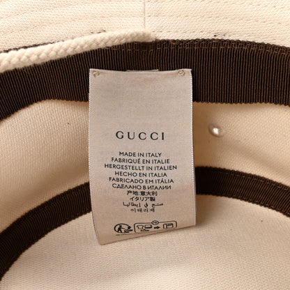 Gucci Cotton Textured Dollar Calfskin Bucket Hat XL Beige New Acero 8 of 8