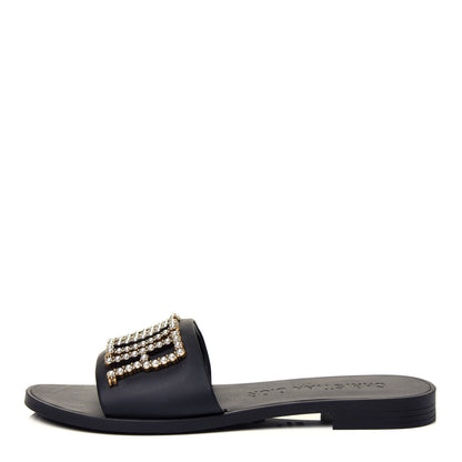 Christian Dior Matte Calfskin Pearl Dio(r)evolution Slide Sandals 38 Black 1 of 10