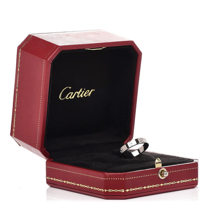 Cartier 18K White Gold 3.5mm LOVE Wedding Band Ring 53 6.25 5 of 5
