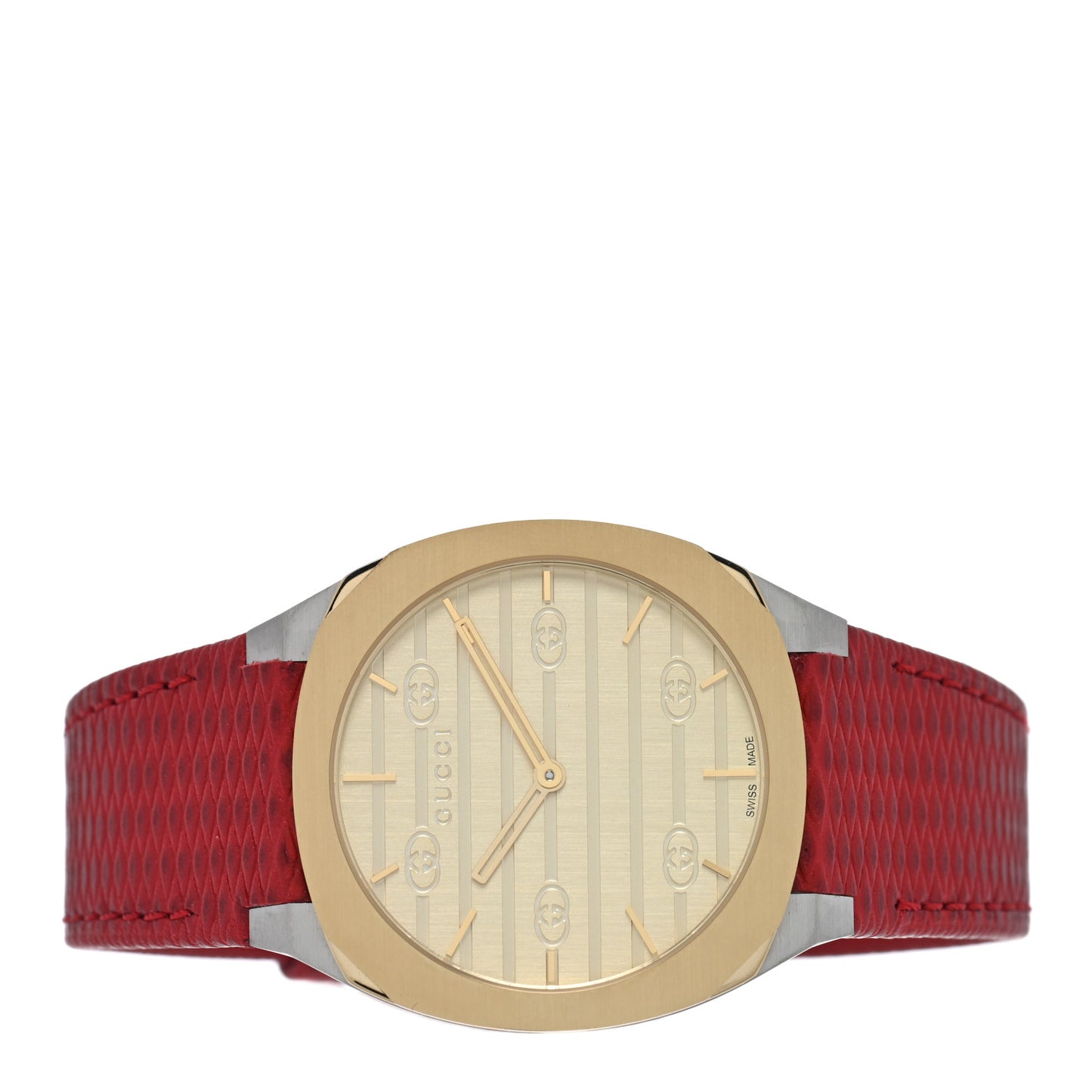 Stainless Steel Calfskin 34mm 25H Quartz Watch Red