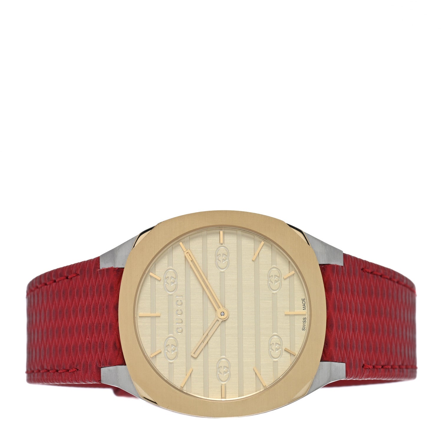 Gucci Stainless Steel Calfskin 34mm 25H Quartz Watch Red 2 of 4