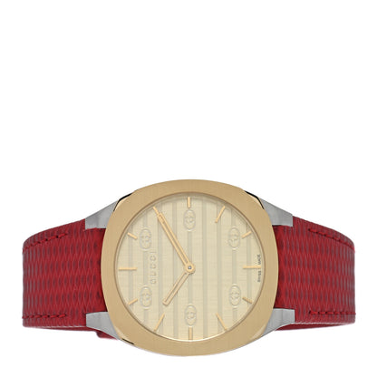 Gucci Stainless Steel Calfskin 34mm 25H Quartz Watch Red 2 of 4