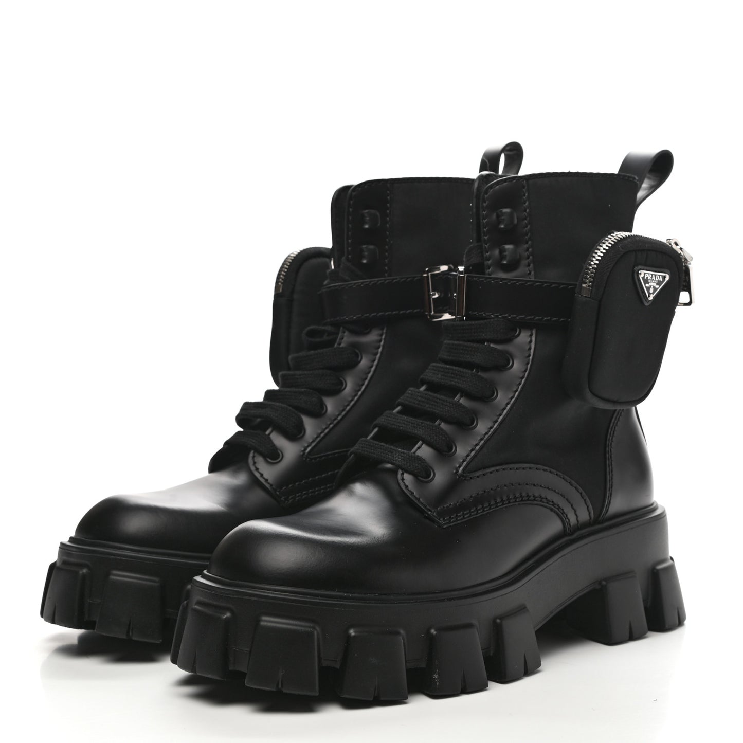 Spazzolato Rois Re-Nylon Metal Triangle Logo Mens Monolith Pouch Pocket 60mm Combat Boots 7 Black