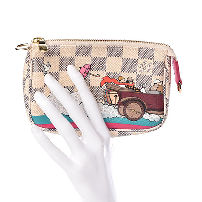 Louis Vuitton Damier Azur 2015 Christmas Animation Mini Pochette Accessories 2 of 6