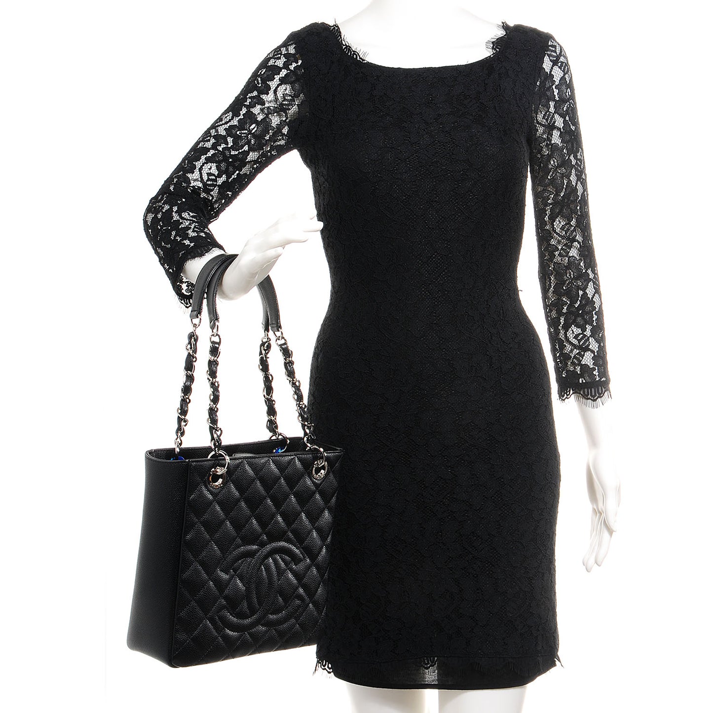 Caviar Petit Shopping Tote PST Black