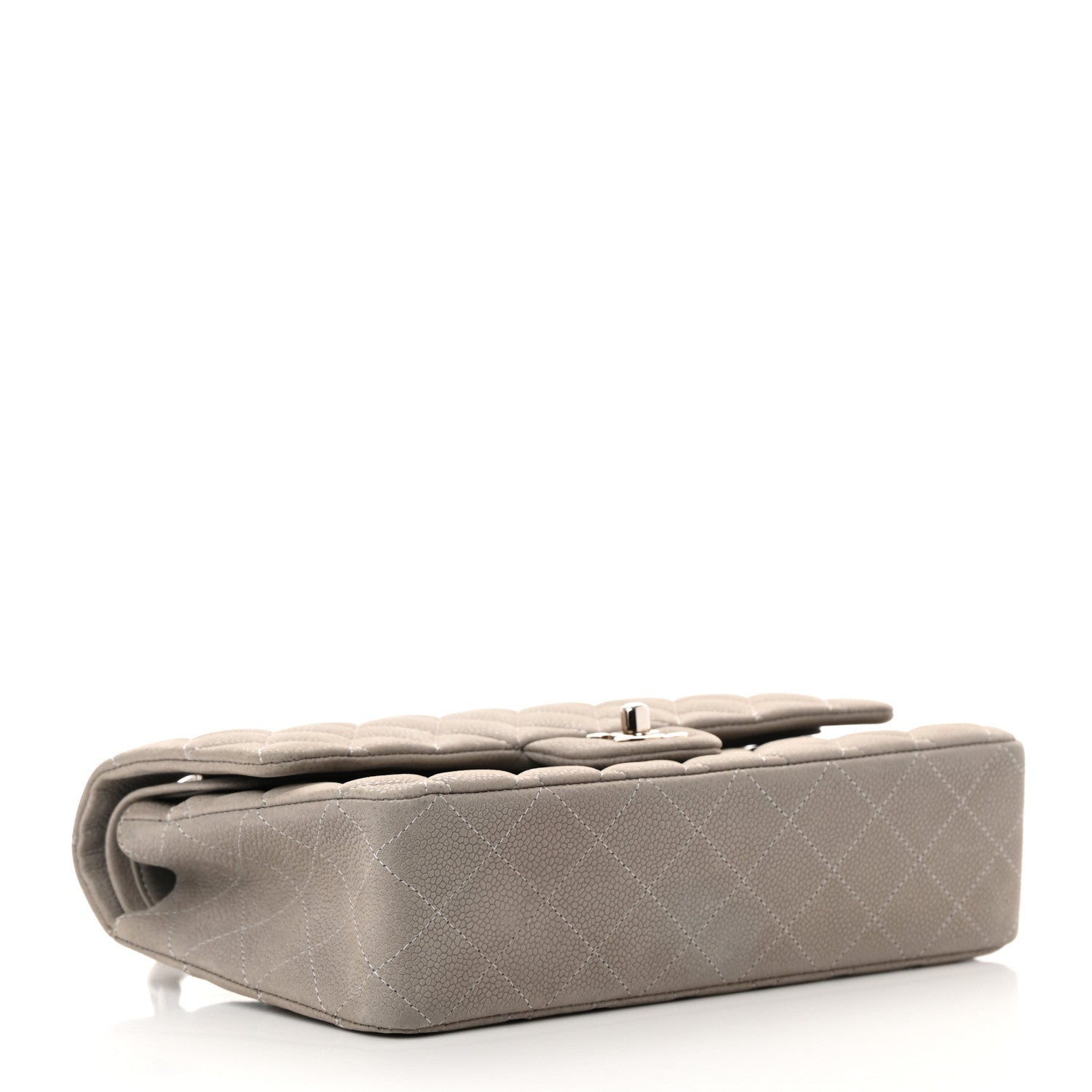 Chanel Iridescent Caviar Quilted Medium Double Flap Grey 4 of 16