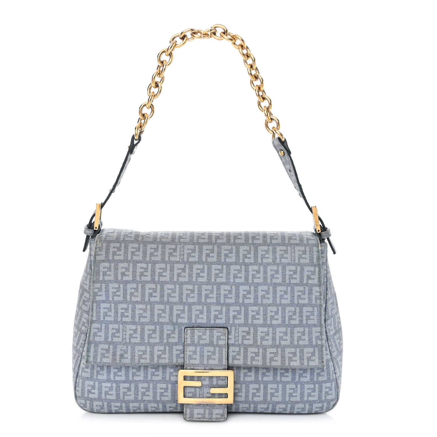Fendi Zucchino Spalmati Forever Mama Baguette Celeste 1 of 15