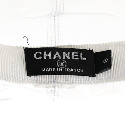 Chanel PVC Vinyl CC Cloche Hat S Transparent White 8 of 8