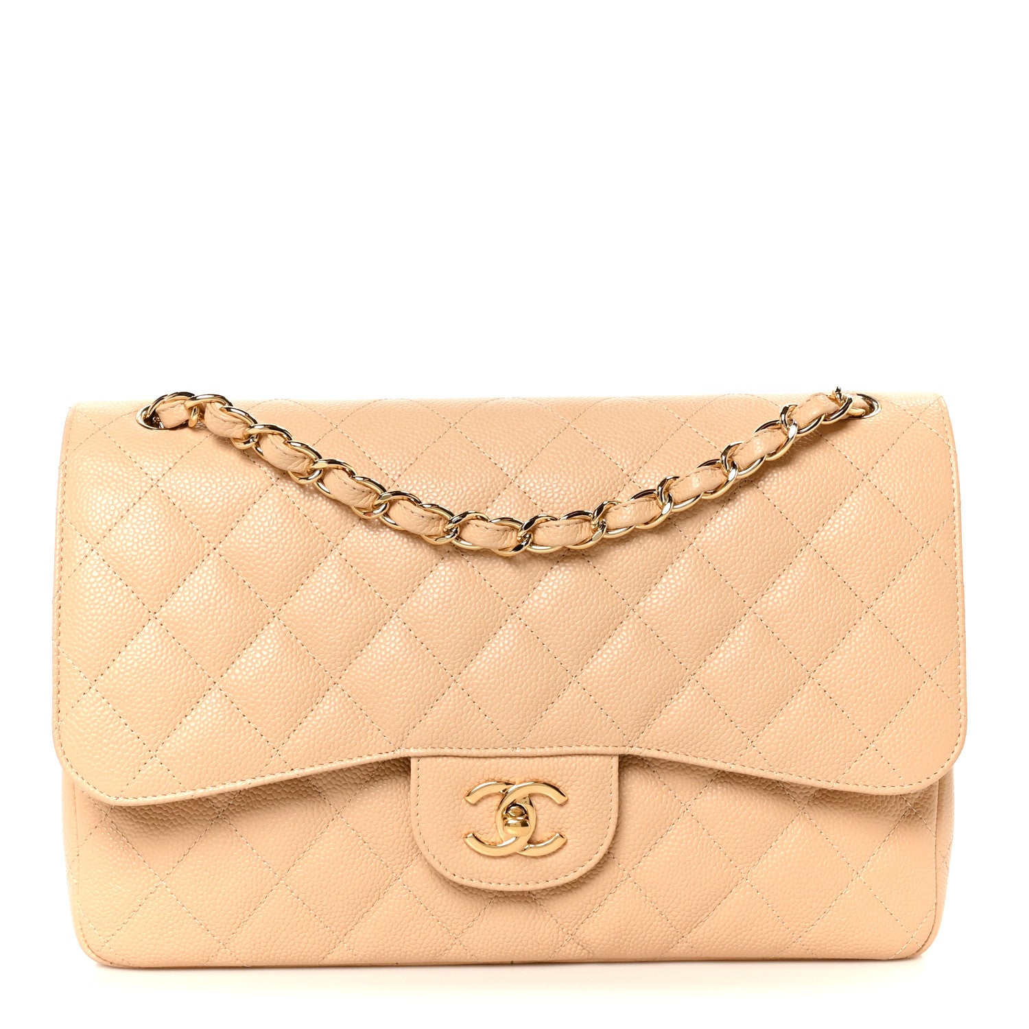 Chanel Caviar Quilted Jumbo Double Flap Beige Clair 1 of 12