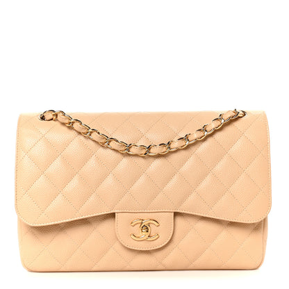 Chanel Caviar Quilted Jumbo Double Flap Beige Clair 1 of 12