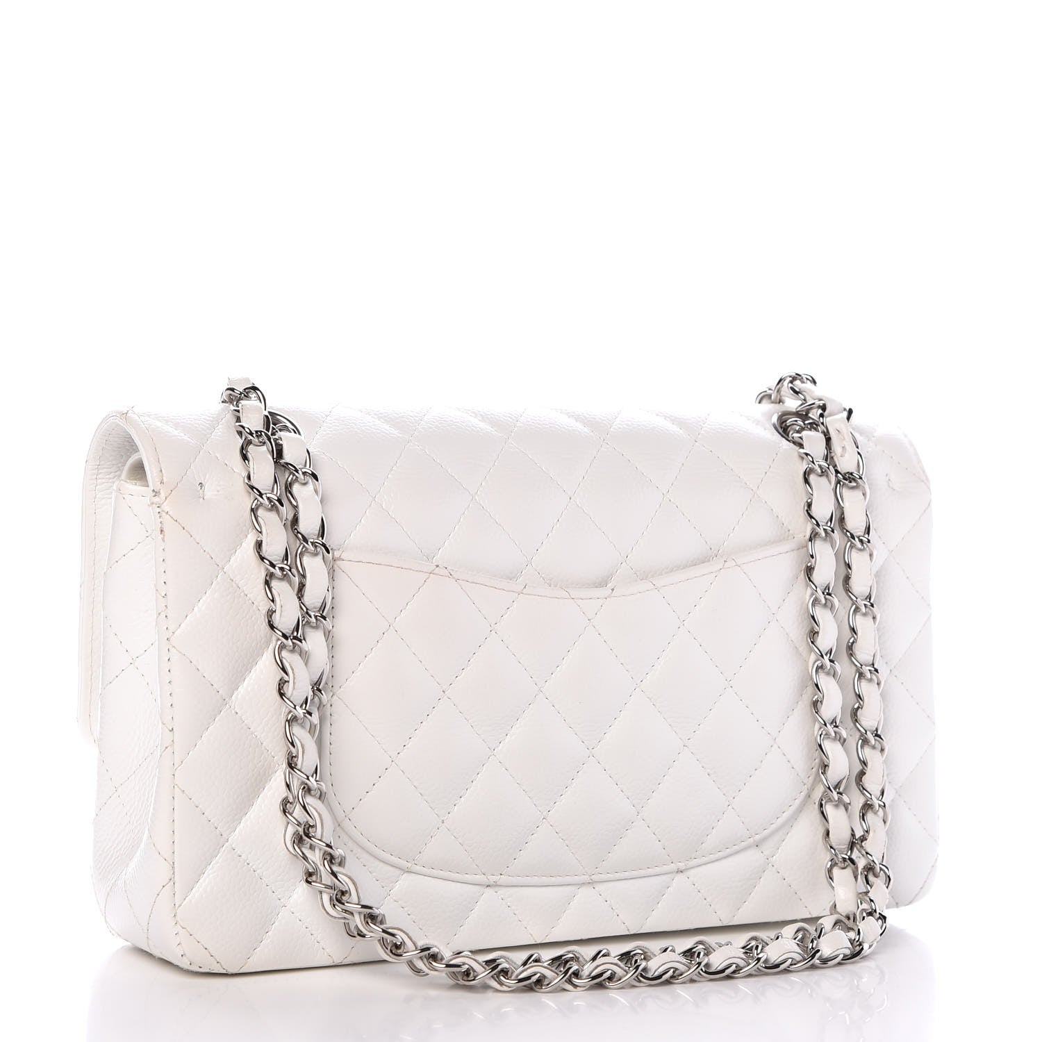 Chanel Caviar Quilted Medium Double Flap White 3 of 12