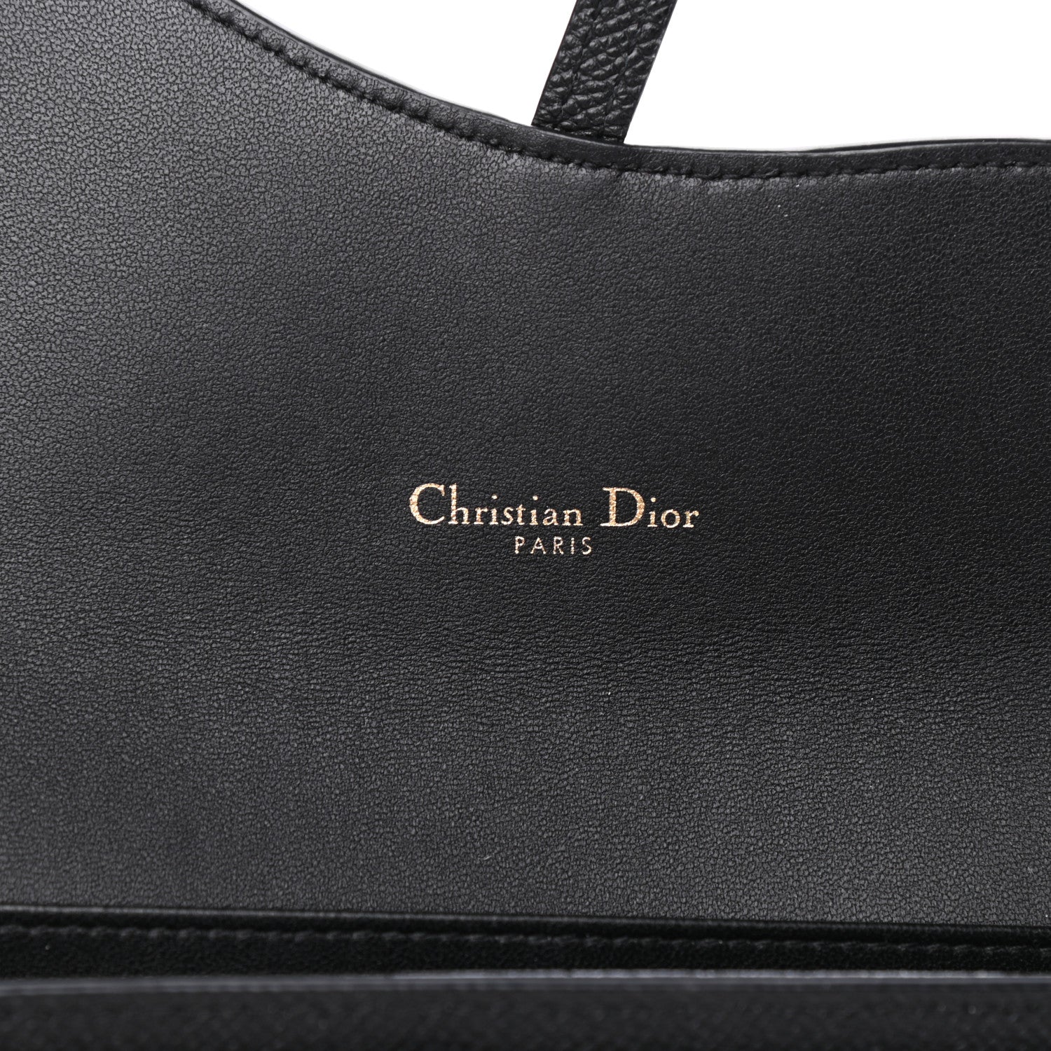 Christian Dior Grained Calfskin Saddle Chain Wallet Pouch Black 7 of 11