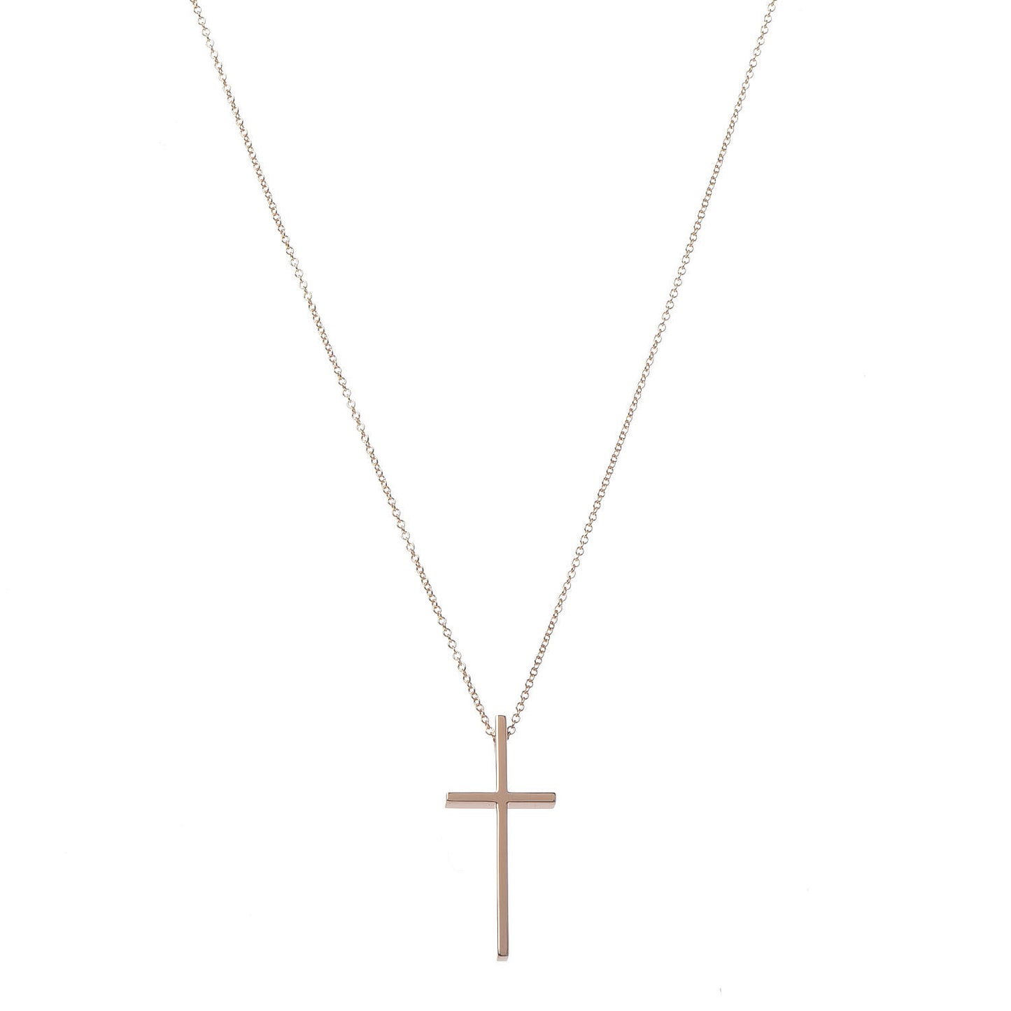 18K Rose Gold Metro Cross Pendant Necklace