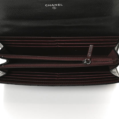 Chanel Caviar Quilted Large Gusset Flap Wallet Black 5 of 12