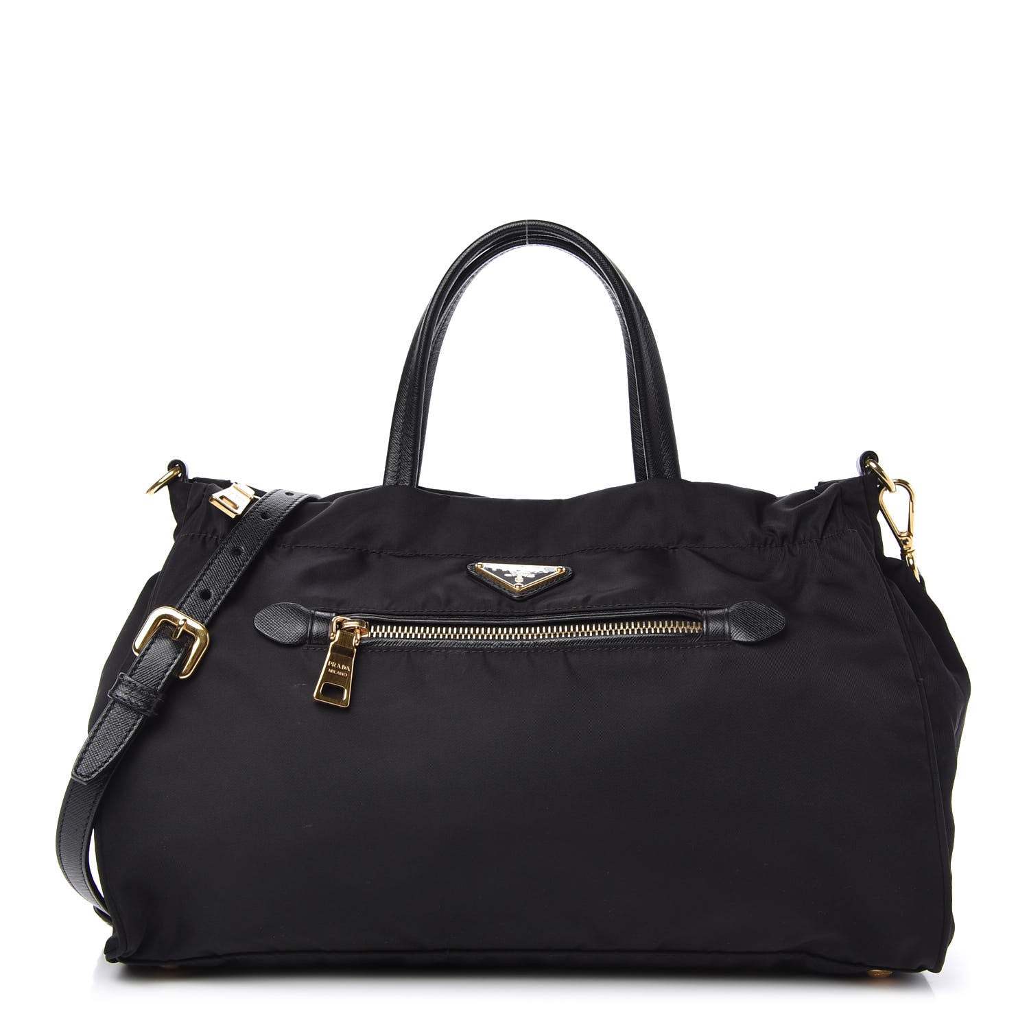 Prada Tessuto Nylon Saffiano Tote Black 1 of 13