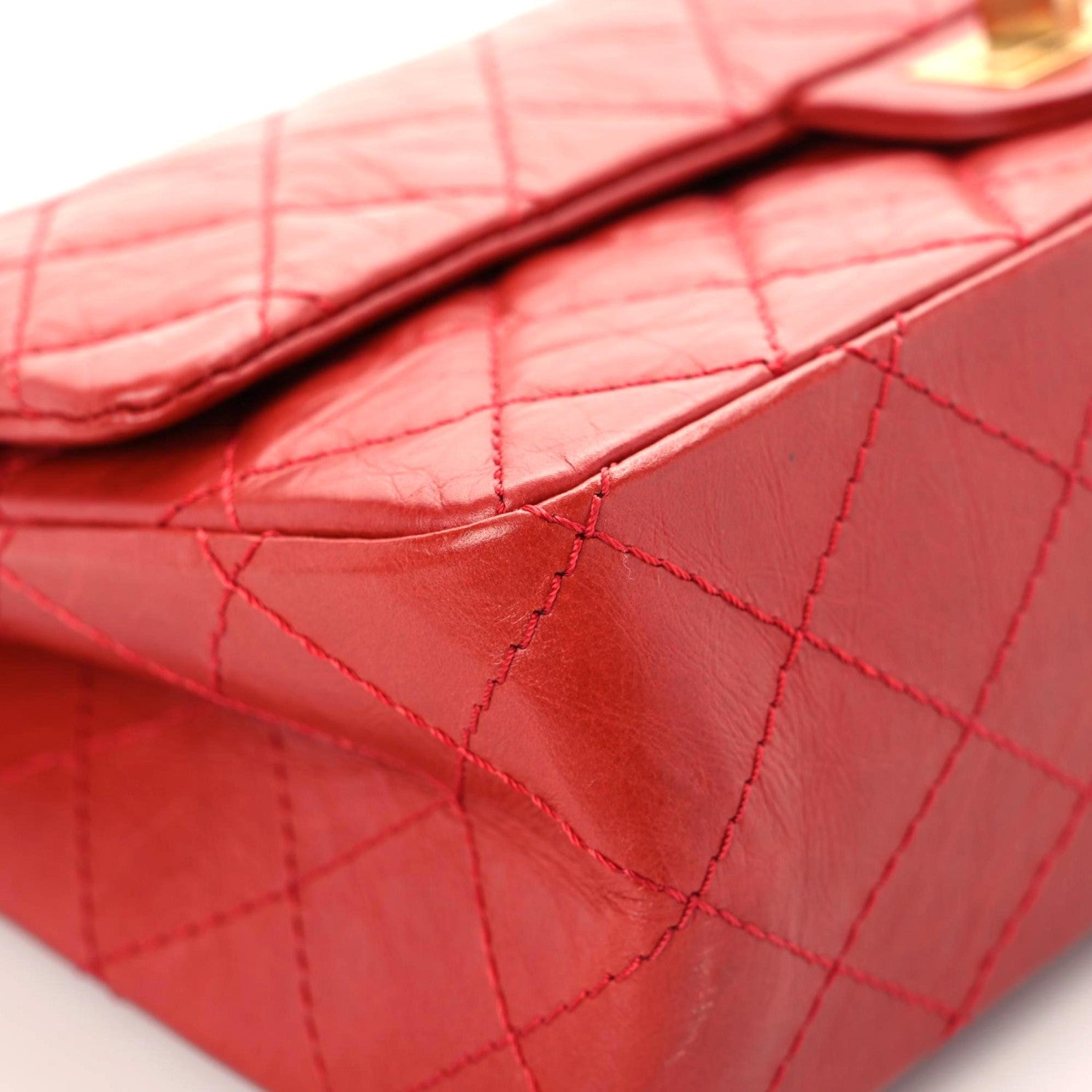 Chanel Aged Calfskin Quilted 2.55 Reissue 226 Flap Red 4 of 13