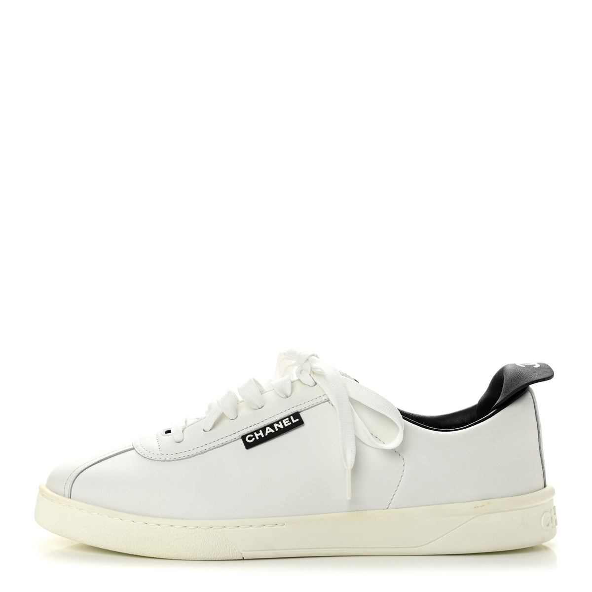 Chanel Calfskin Mens CC Sneakers 41 White 1 of 10