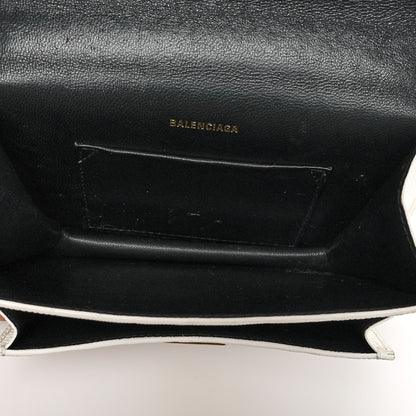 Balenciaga Patent Calfskin Lizard Embossed XS Sharp Top Handle Bag White 5 of 19
