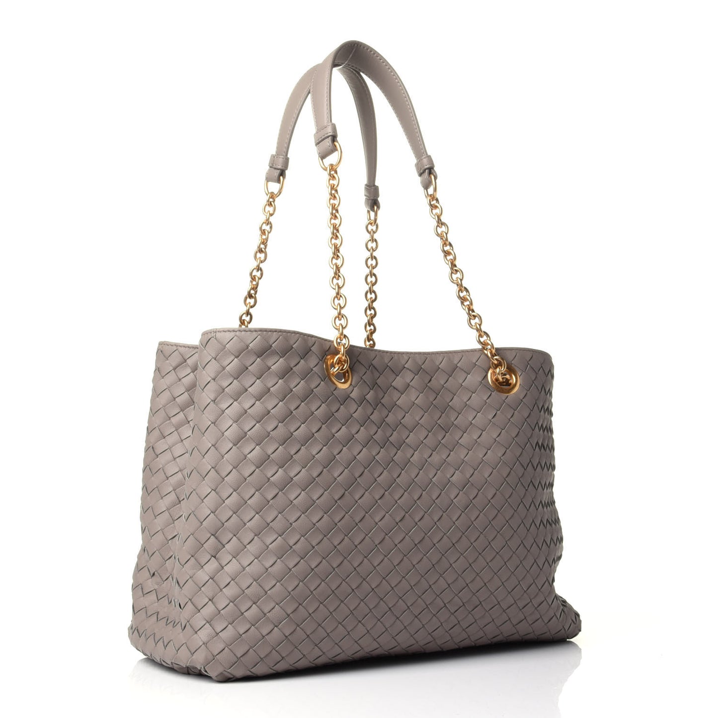 Nappa Intrecciato Top Handle Tote Limestone