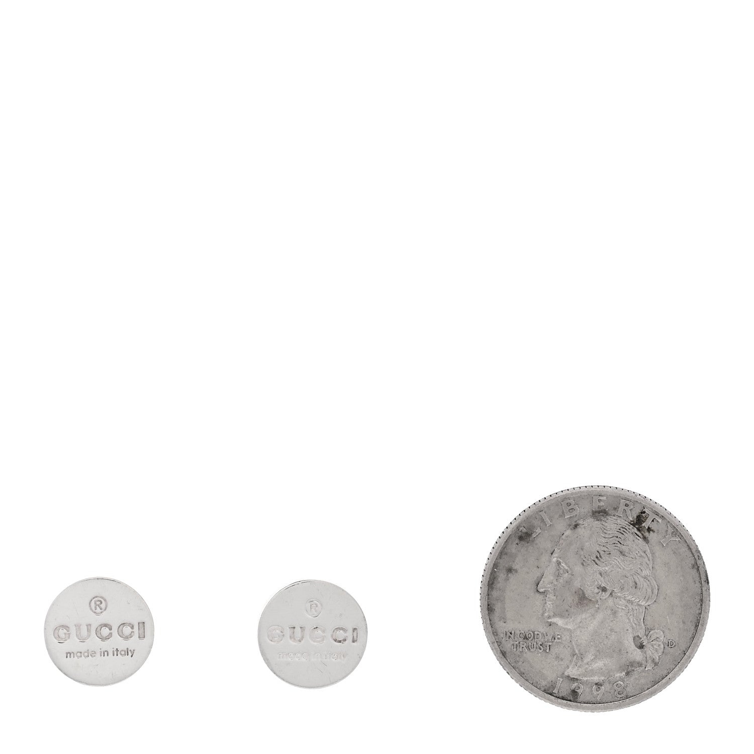 Gucci Sterling Silver Logo Round Earrings 2 of 4