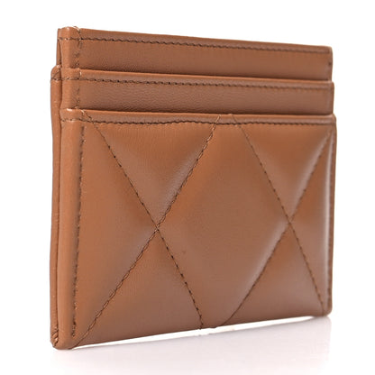Chanel Lambskin Quilted Chanel 19 Card Holder Brown 3 of 10