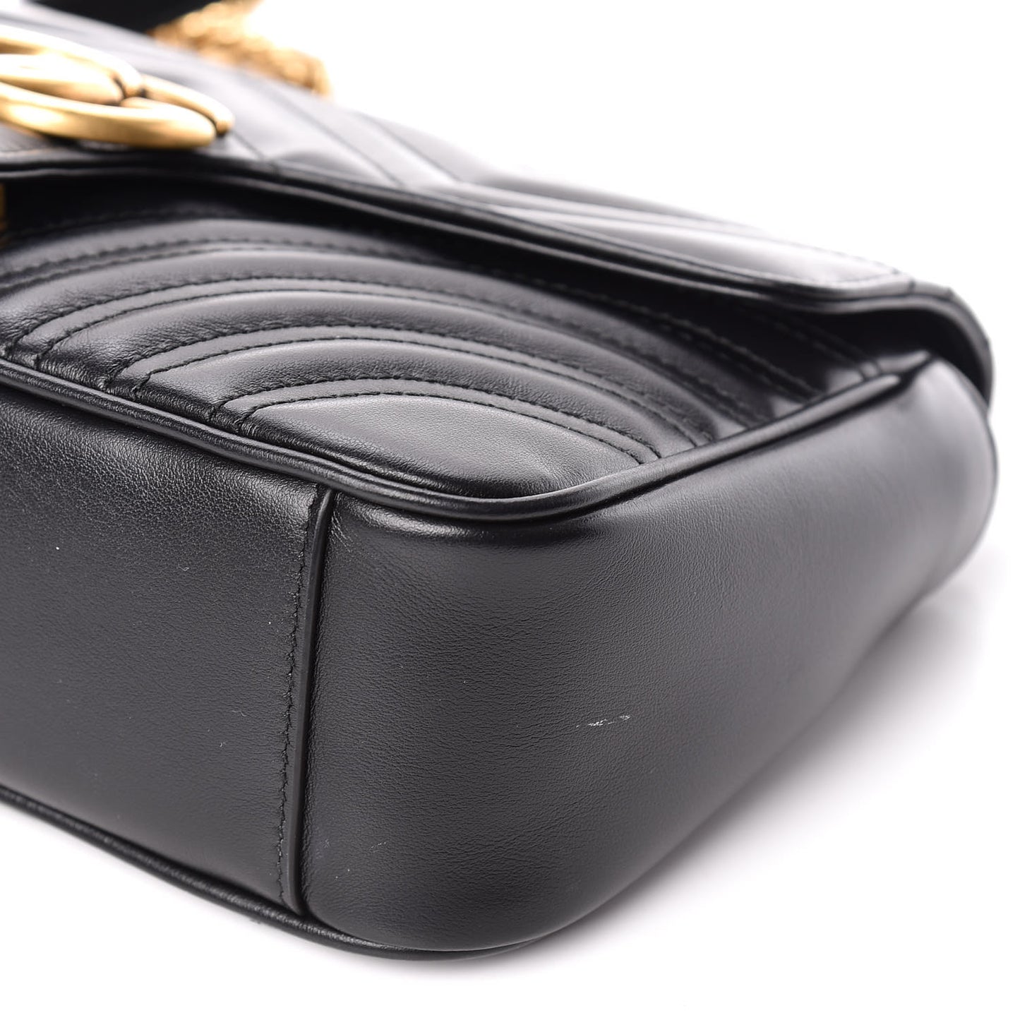Calfskin Matelasse Small GG Marmont Shoulder Bag Black