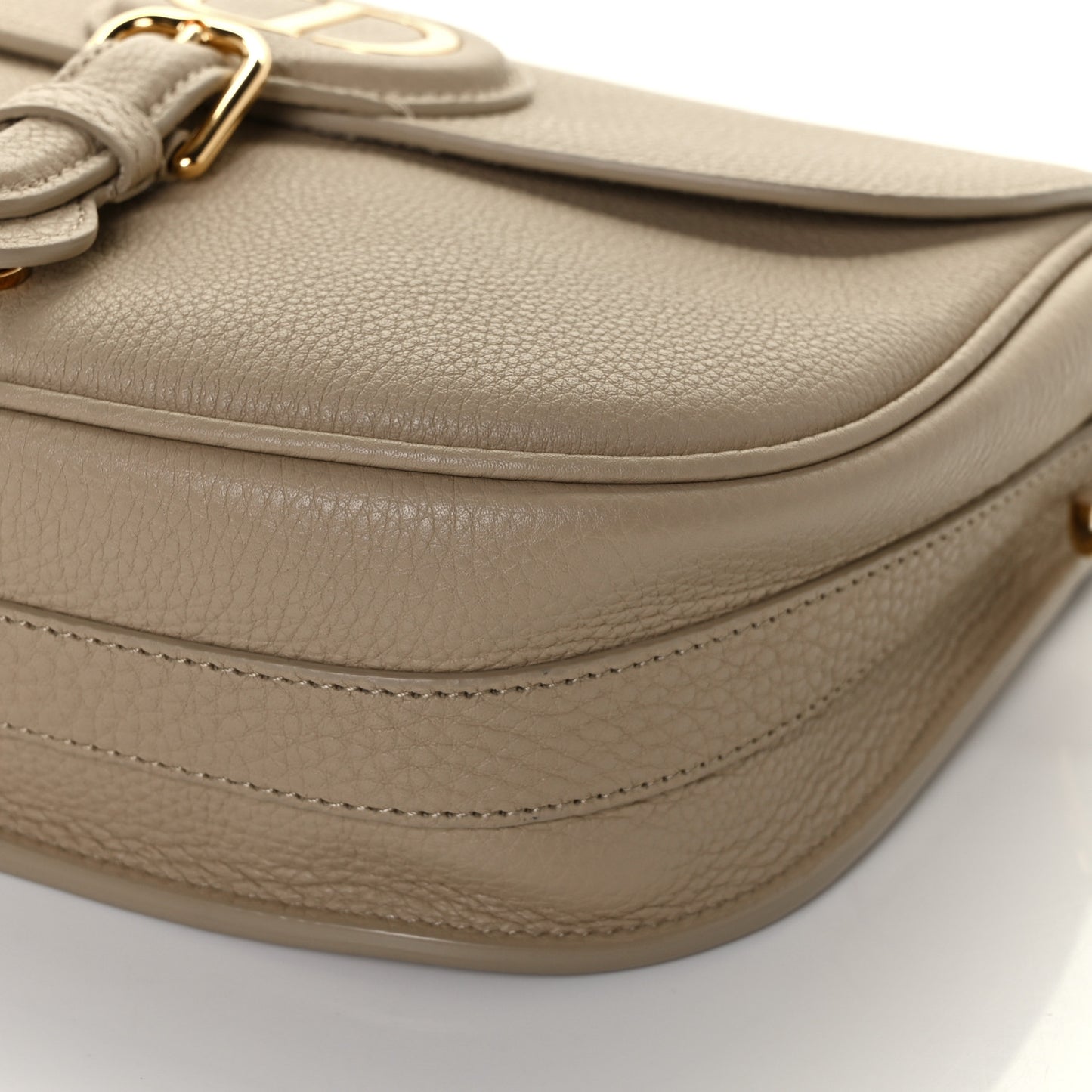 Grained Calfskin Medium Bobby Flap Beige
