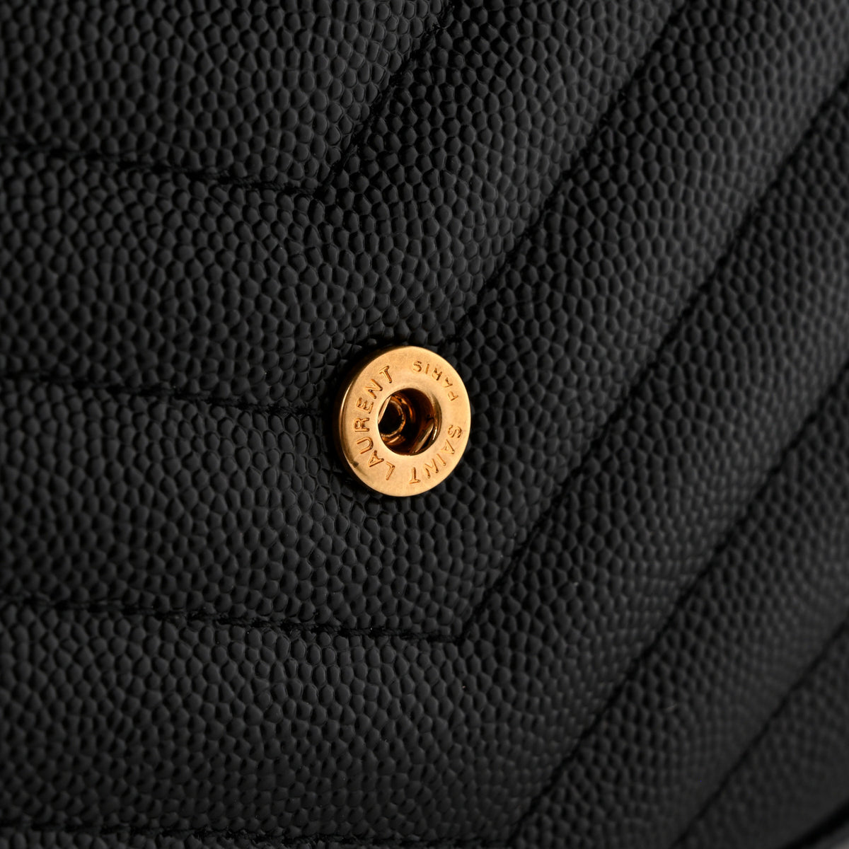 Grain De Poudre Matelasse Chevron Monogram Chain Wallet Black