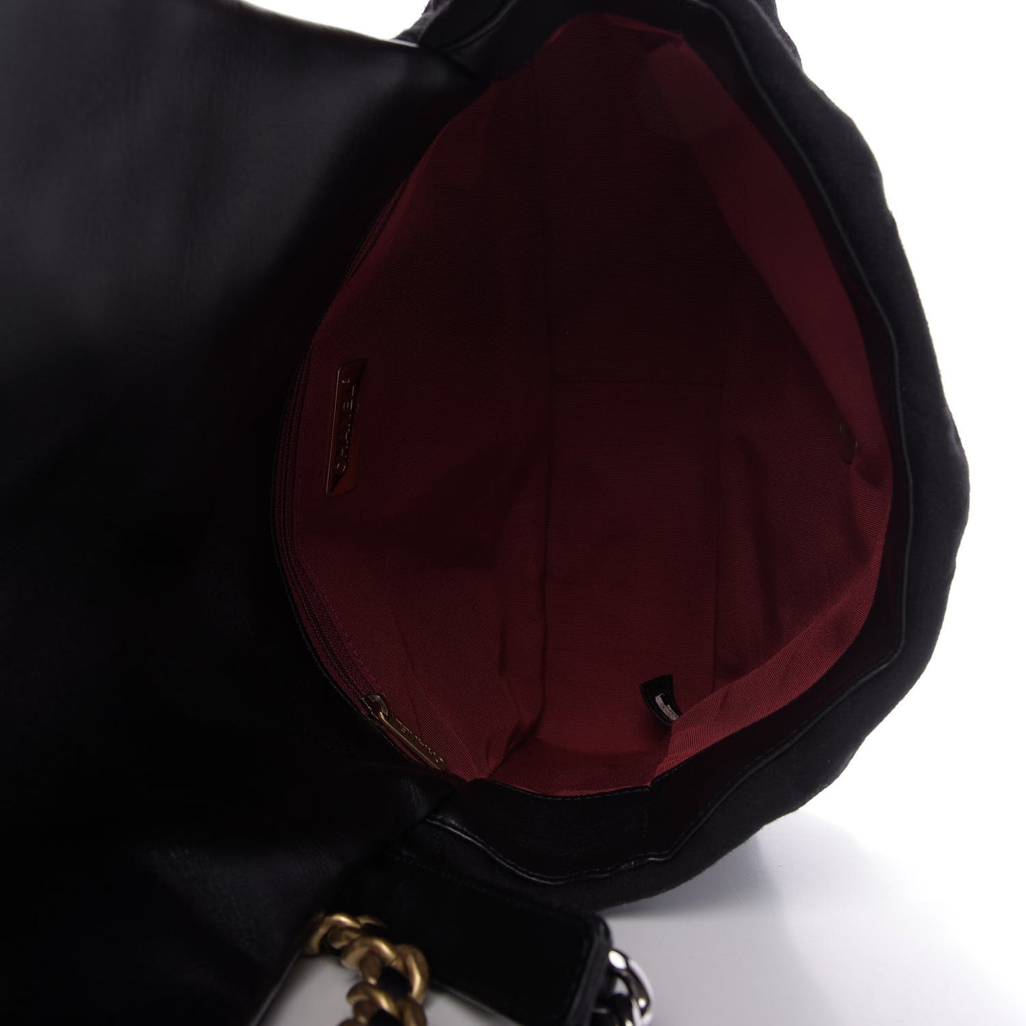 Jersey Lambskin Quilted Large 19 Flap Black