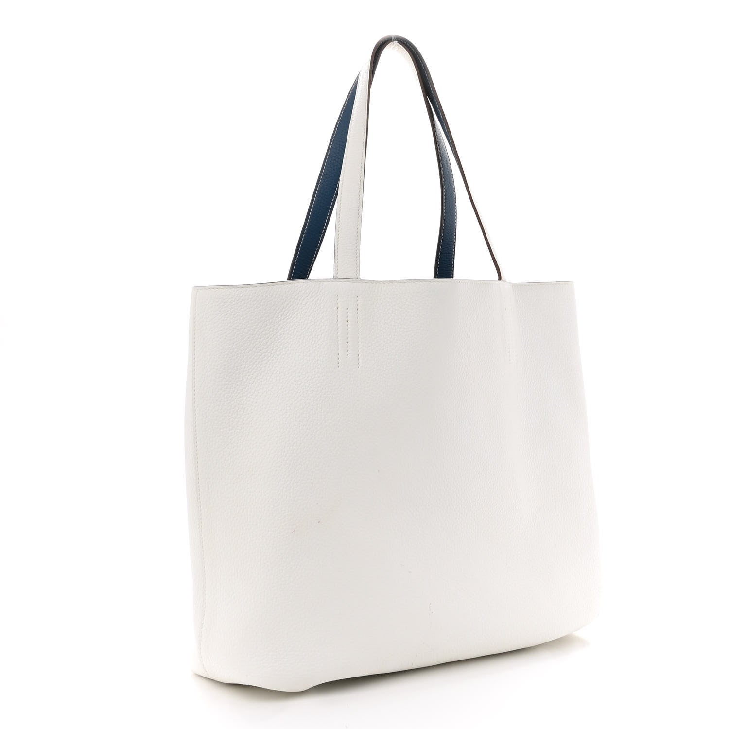 Hermes Taurillon Clemence Double Sens 45 Reversible Tote Bleu Thalassa White 5 of 20