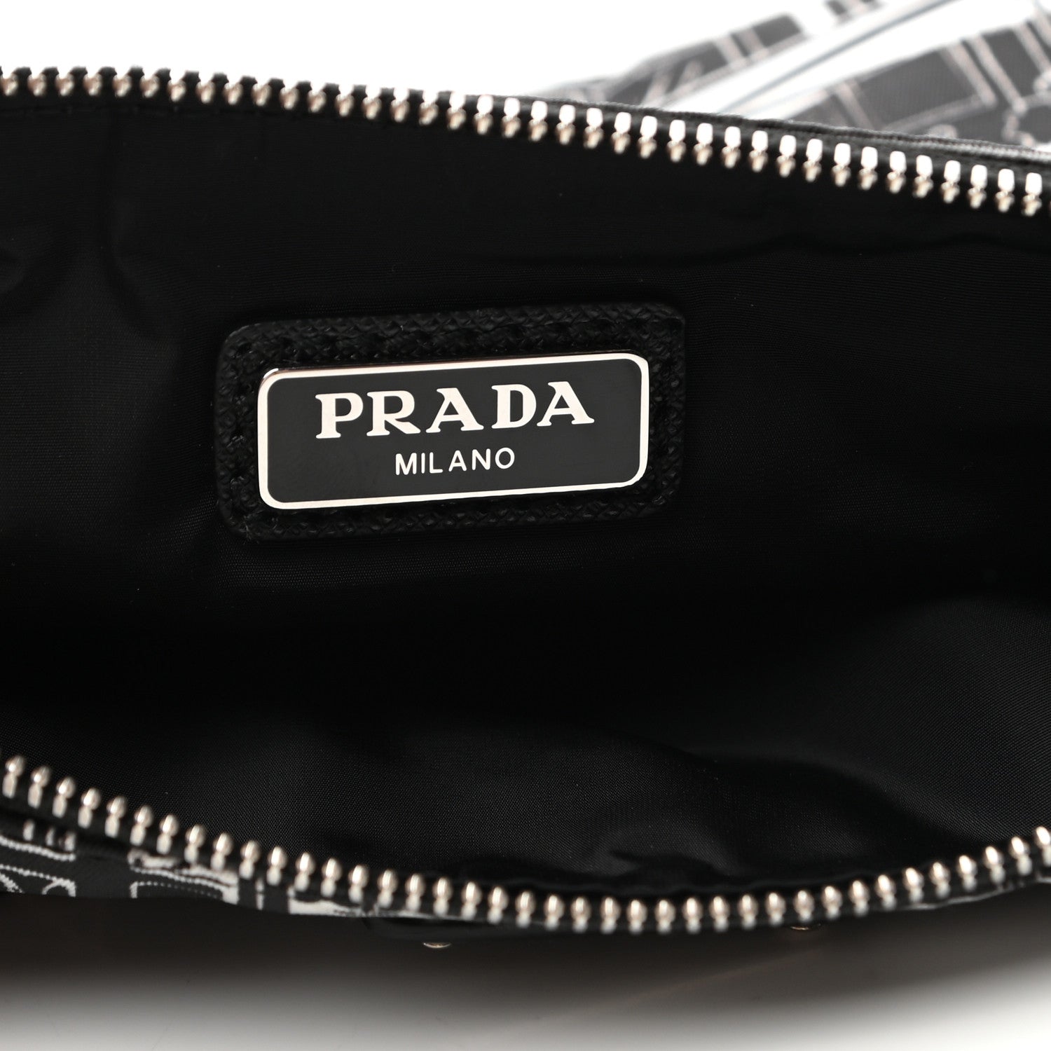 Prada X JAMES JEAN Tessuto Nylon Print Pouch Black White 6 of 7