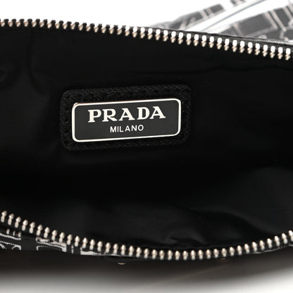 Prada X JAMES JEAN Tessuto Nylon Print Pouch Black White 6 of 7