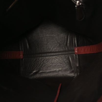 The Row Polished Saddle Calfskin Medium N/S Park Tote Burnt Wood 4 of 8
