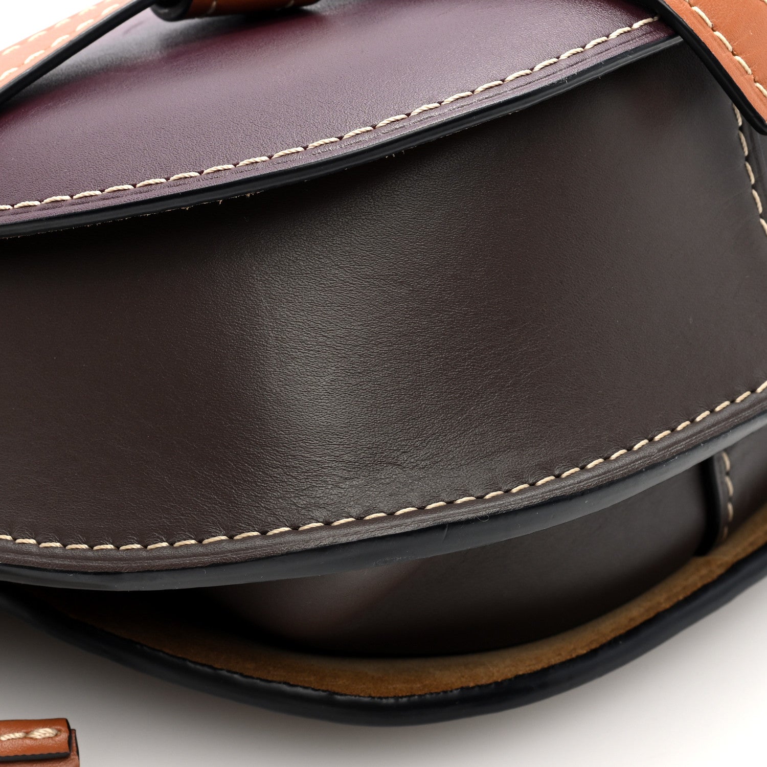 Loewe Calfskin Small Gate Crossbody Bag Oxblood Tan Taupe 8 of 9