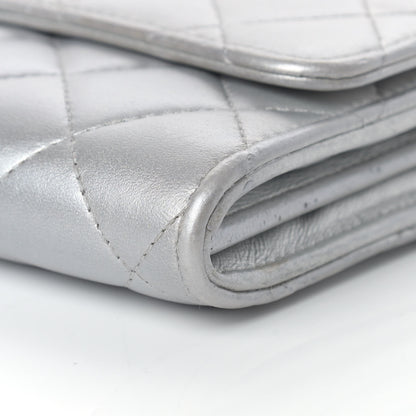 Chanel Metallic Lambskin Quilted Long Flap Wallet Silver 10 of 20