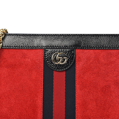 Gucci Suede Patent Web Small Ophidia Chain Shoulder Bag Hibiscus Red Black 11 of 11