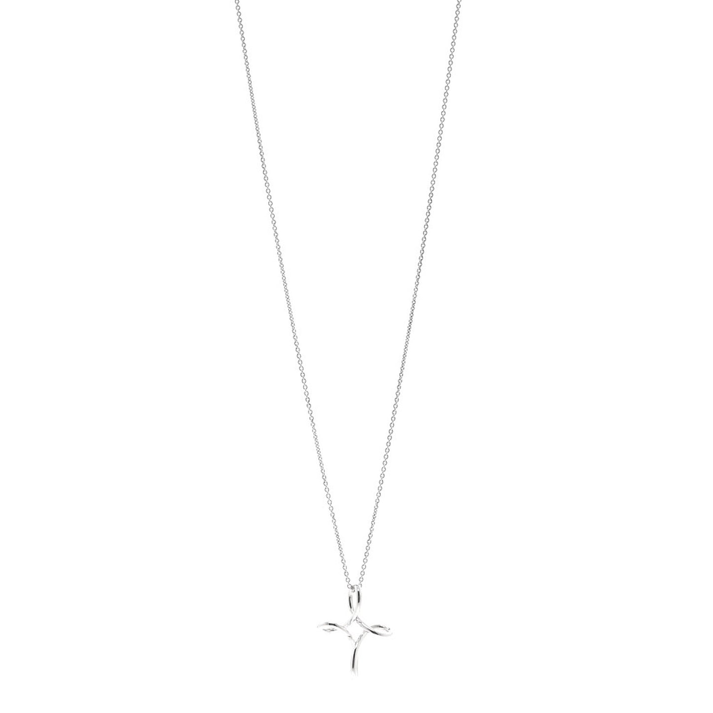 Sterling Silver Elsa Peretti Infinity Cross Pendant Necklace