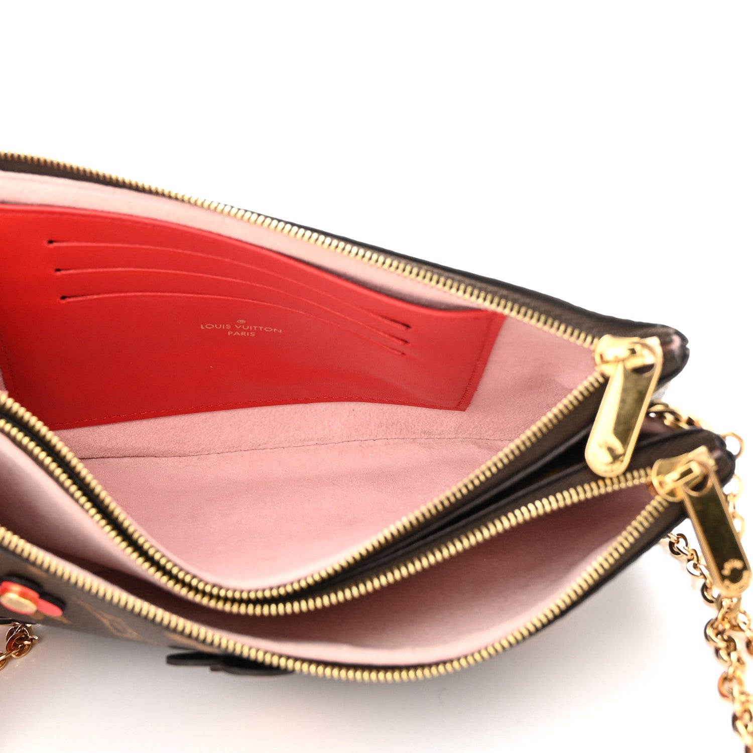 Louis Vuitton Monogram Blooming Flowers Double Zip Pochette