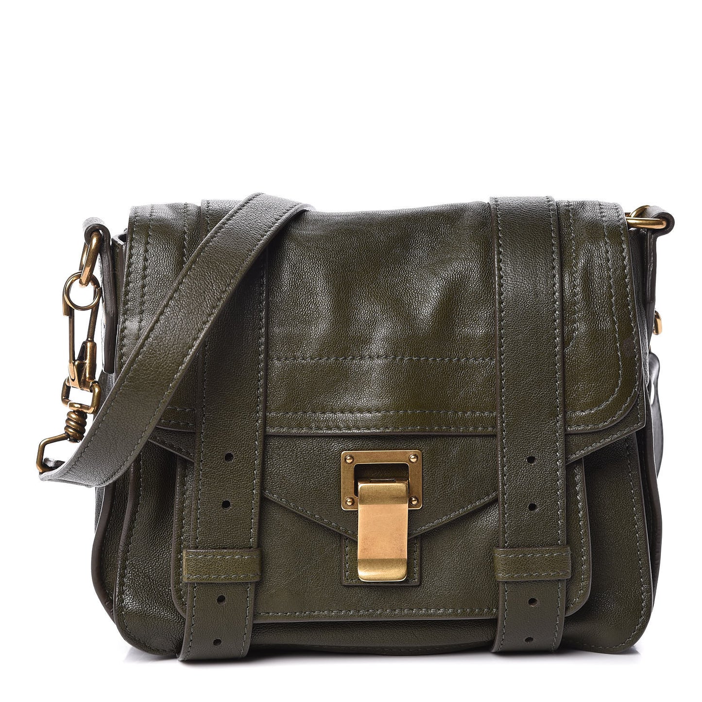 Lambskin PS1 Mini Pouch Messenger Bag Military