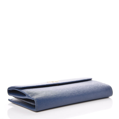 Prada Vitello Move Continental Flap Wallet Bleuette 4 of 11