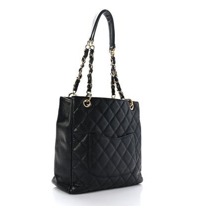 Chanel Caviar Quilted Petit Shopping Tote PST Black 3 of 9