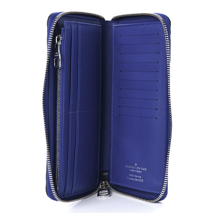 Louis Vuitton Taurillon Illusion Zippy Vertical Wallet Bleu Rose 5 of 7
