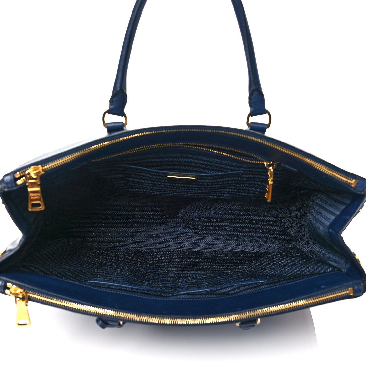 Prada Saffiano Lux Extra Large Galleria Double Zip Tote Baltico 5 of 13