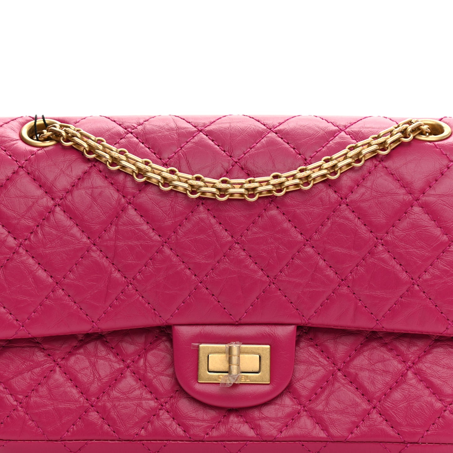 Aged Calfskin Quilted 2.55 Reissue 225 Flap Fuchsia