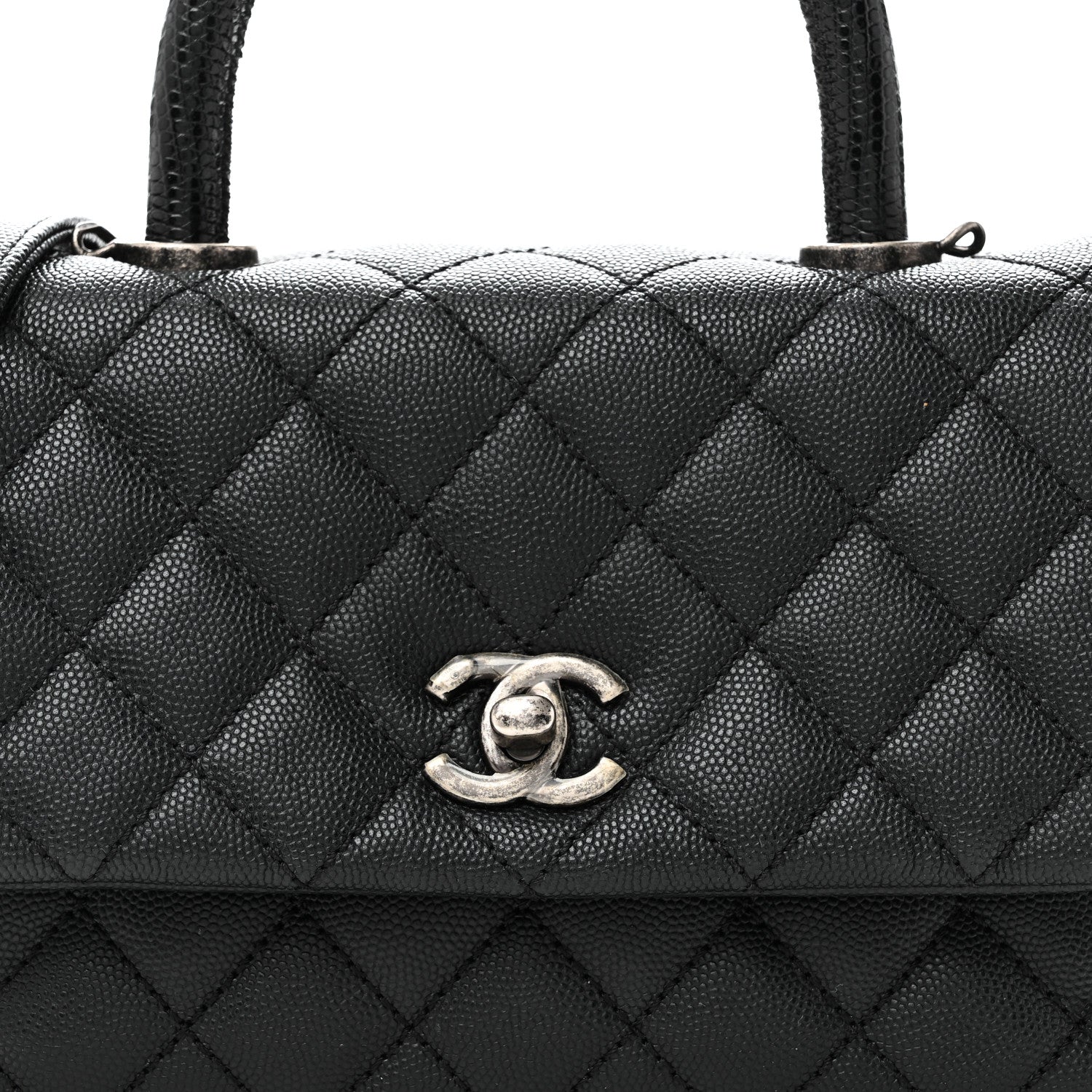 Chanel Caviar Lizard Embossed Quilted Mini Coco Handle Flap Black 8 of 11
