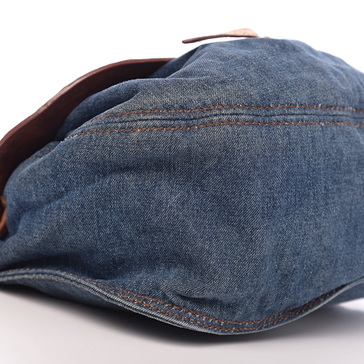 Miu Miu Ostrich Denim Hobo 9 of 10