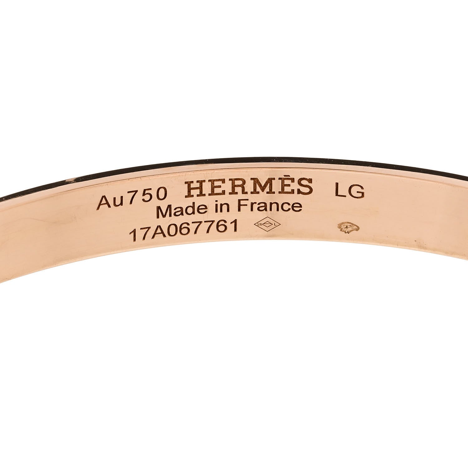 Hermes 18K Rose Gold PM Collier De Chien Bracelet LG 3 of 3