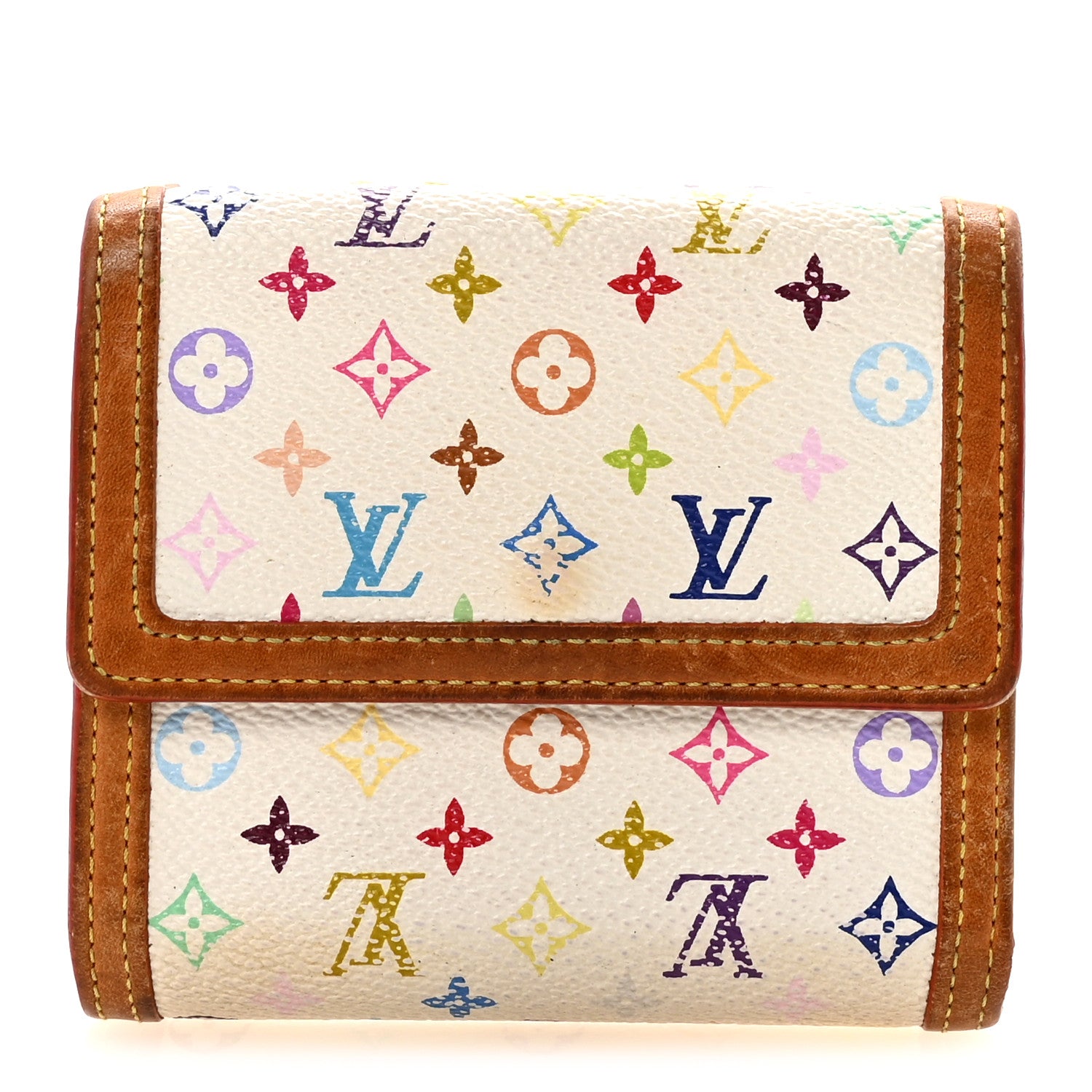 Louis Vuitton Monogram Multicolor Porte-Monnaie Billets Wallet White 1 of 6